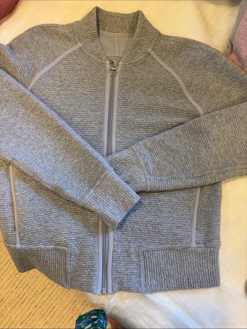 lululemon athletica Light Gray Zip-Up Sweatshirt